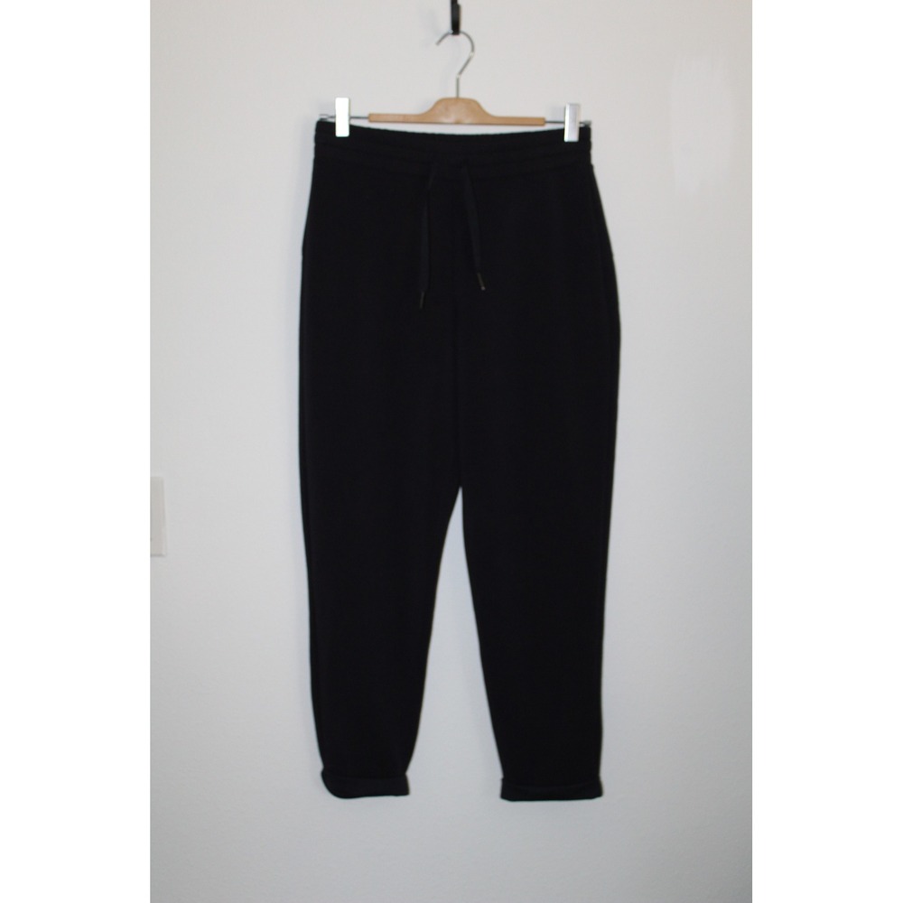 Spanx AirEssentials Tapered Sweatpants Black Drawstring Joggers Size Medium